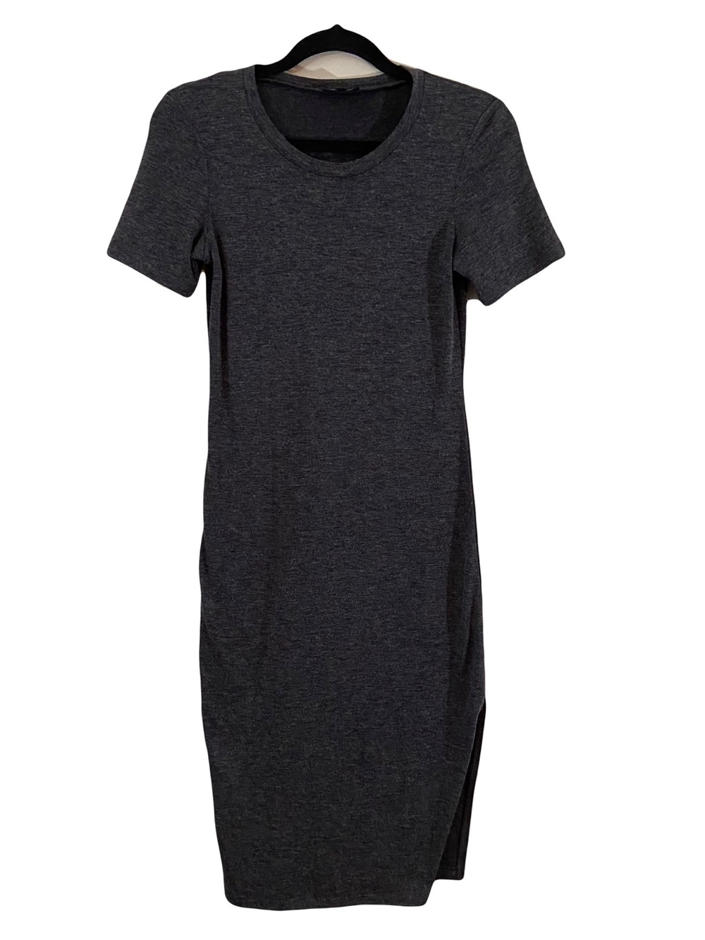 Wilfred Charcoal Gray Short-Sleeve Midi Dress